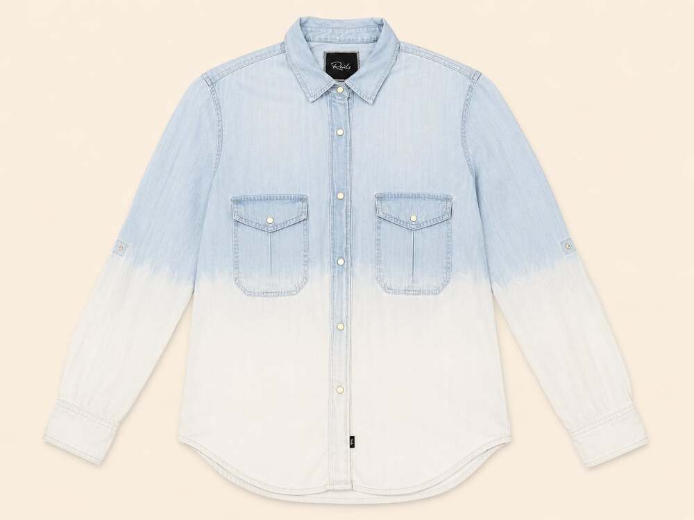 Rails Ombre Tencel Chambray Button-Up Shirt Medium